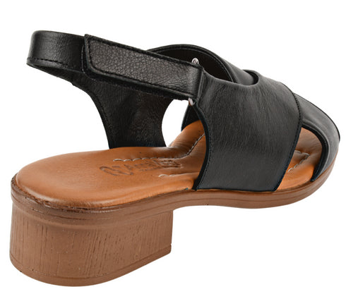 Sandale casual, dama, ANNA VIOTTI, D42-6025 negru, piele naturala